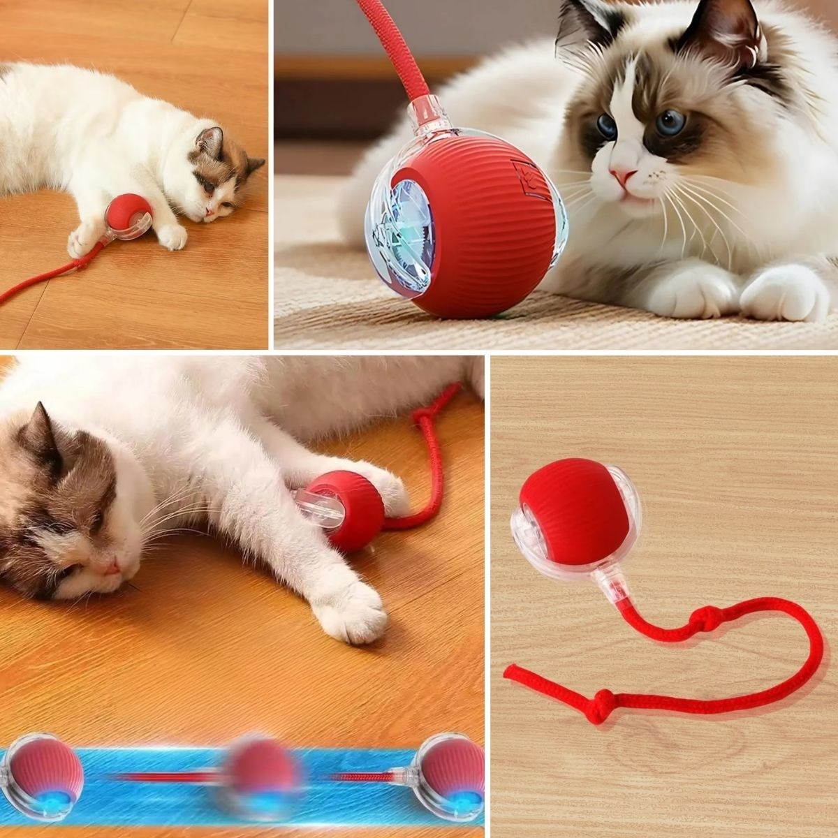 BUFFER® Şarjlı Otomatik Hareketli Kedi Köpek İçin 360 Derece Dönen İnteraktif Akıllı Oyun Topu