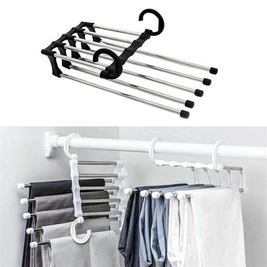 BUFFER® Hareketli Dolap İçi Pantolon Kravat Şal Askı Sistemi Düzenleyici Katmanlı Askılık Organizer