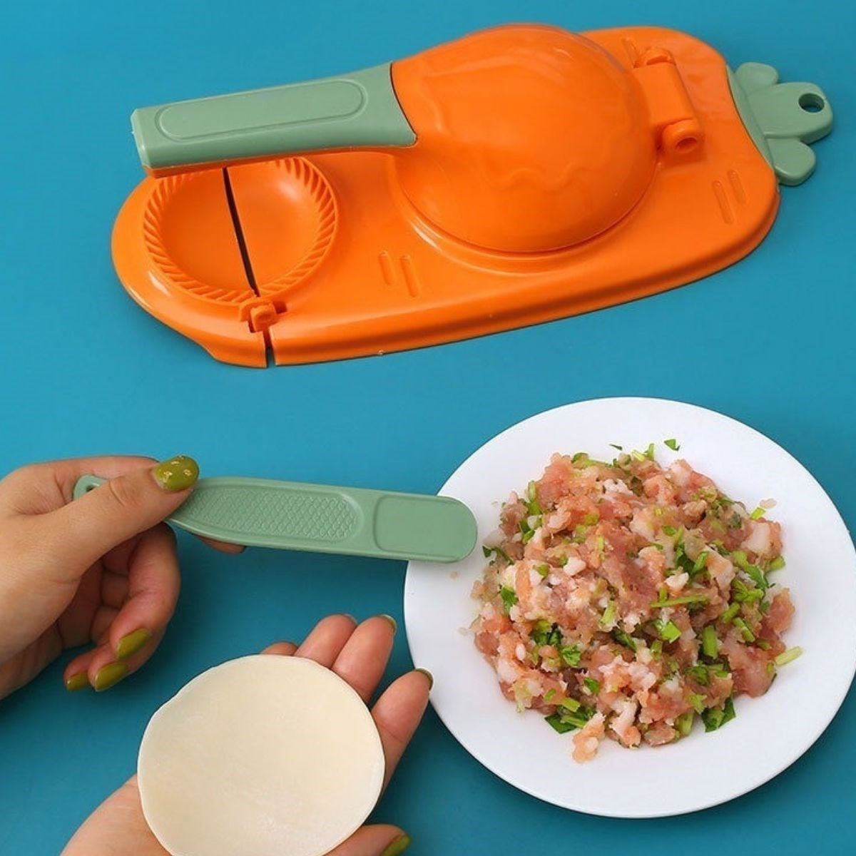 BUFFER® Havuç Tasarımlı Şık Pratik Börek Mantı Hamuru Presleme Börek Yapma Kalıbı