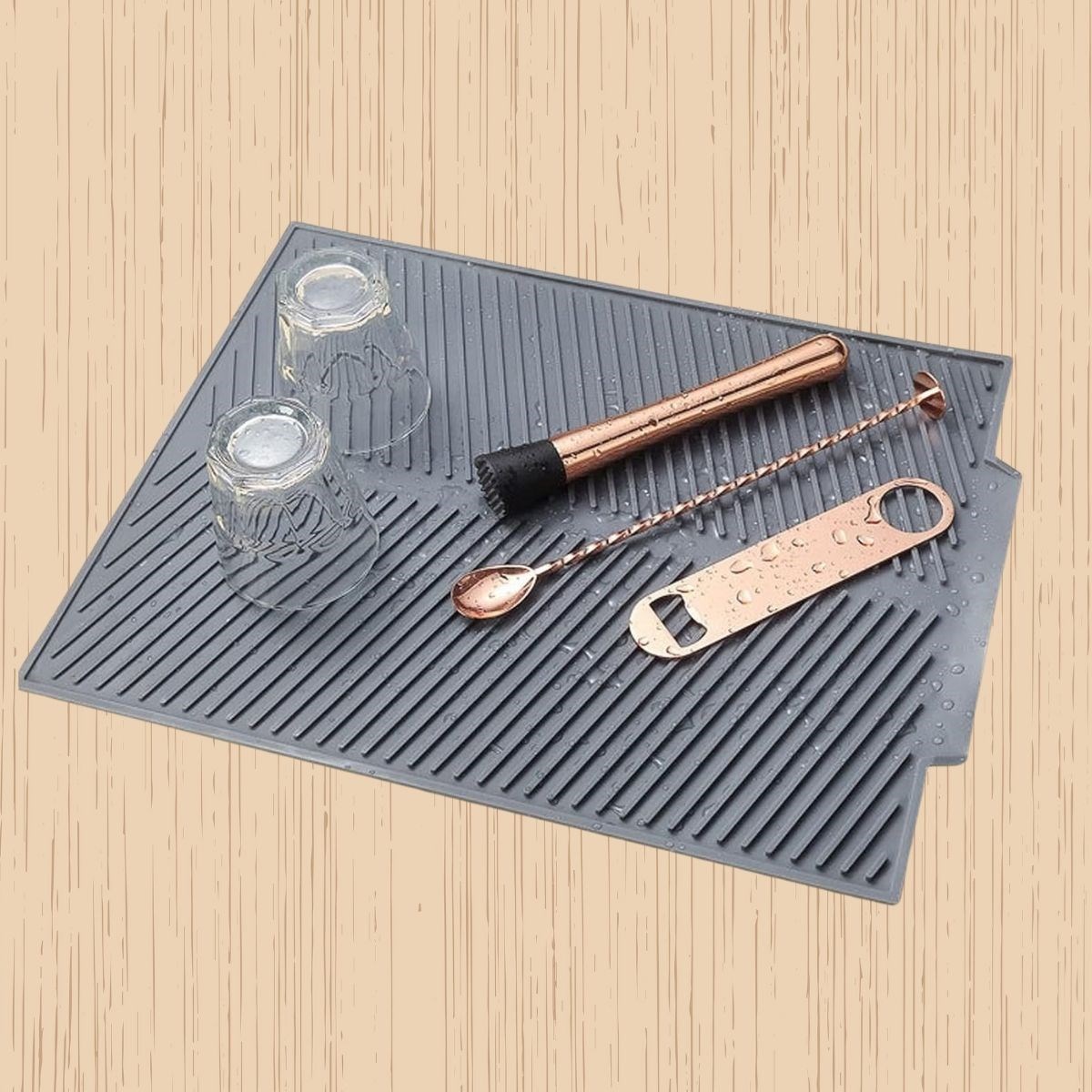 BUFFER® Büyük Bulaşık Kurutma Matı,Silikon Bulaşık Kurutma Matı Çok Amaçlı Tezgah Üstü Mat