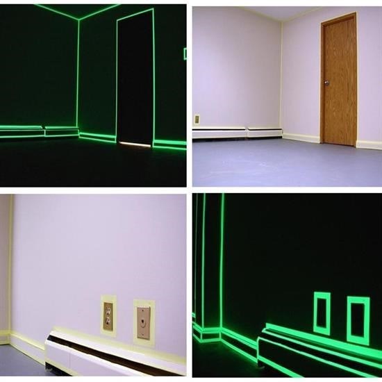 BUFFER® Karanlıkta Işık Veren Yansıyan 4 Metre Fosforlu Yeşil Şerit Bant
