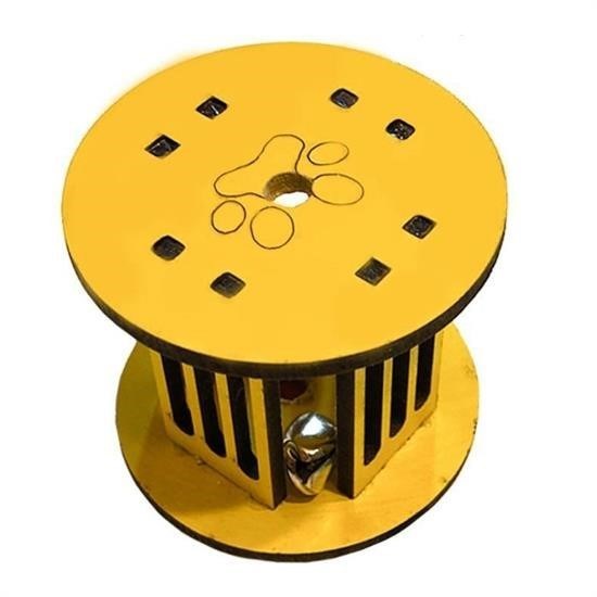 BUFFER® Mini Silindir Eğlenceli Renkli Sağlam Küçük Pati İzi Şekilli Kedi Oyuncağı