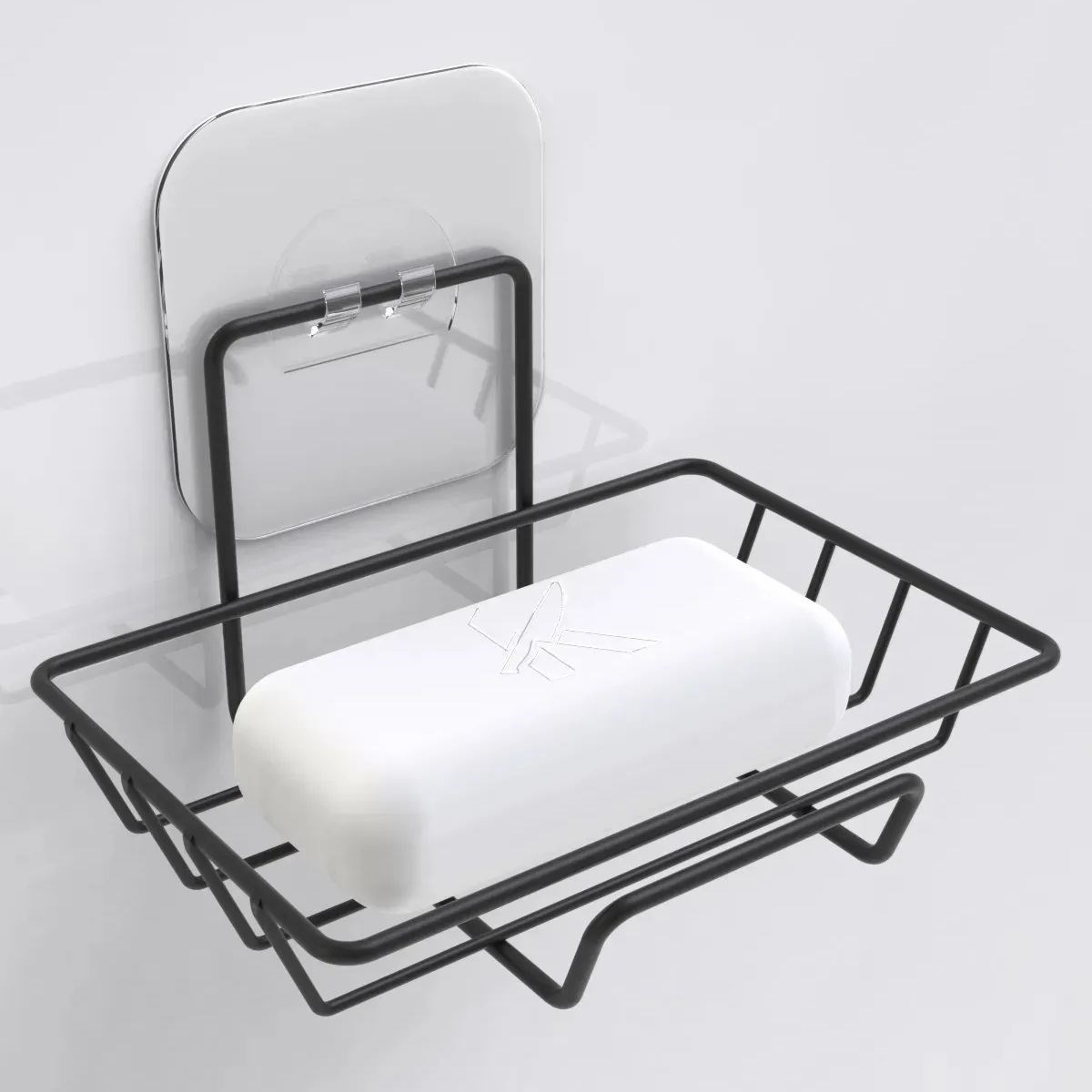 BUFFER® Kendiliğinden Yapışkanlı Dekoratif Tekli Sabunluk Siyah