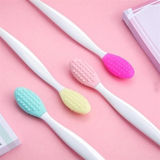 BUFFER® 2 Adet Dudak Fırçası Peeling Etkili Gözenek Siyah Nokta Temizleyici Akne Giderici Çift Yönl